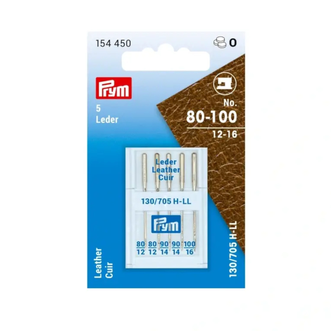 5 Aiguilles cuir machine à coudre Prym 130/705, 80-100
