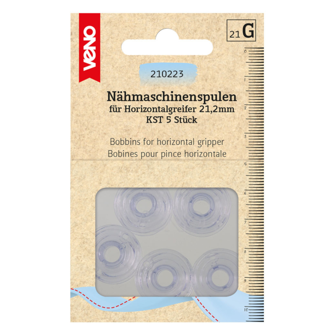 Naaimachine spoeltjes voor horizontale grijper KST, Ø 21,2 mm x 9,2 mm