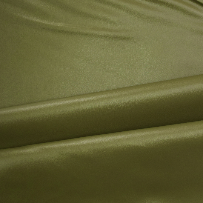 Tissu simili cuir synthetique Nappa, vert olive