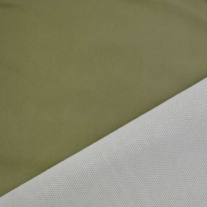 Tissu simili cuir synthetique Nappa, vert olive