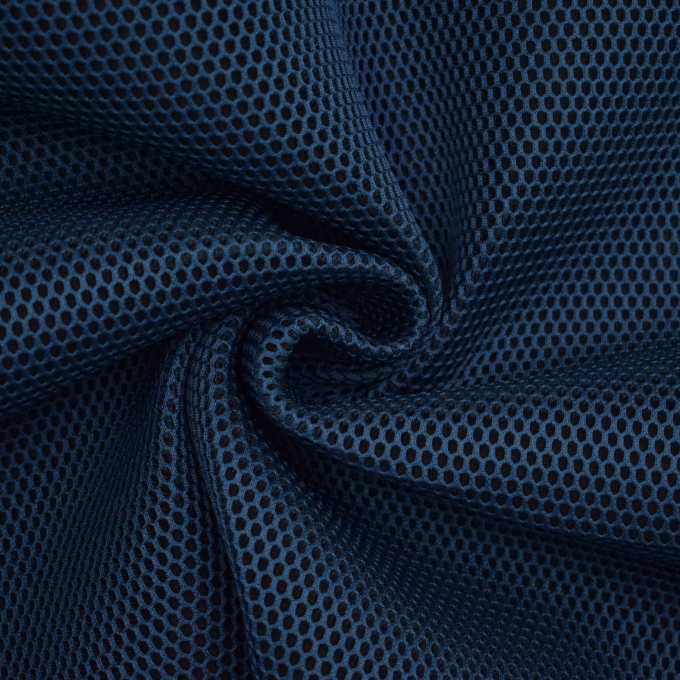 3D mesh stof met geweven achterkant, donkerblauw