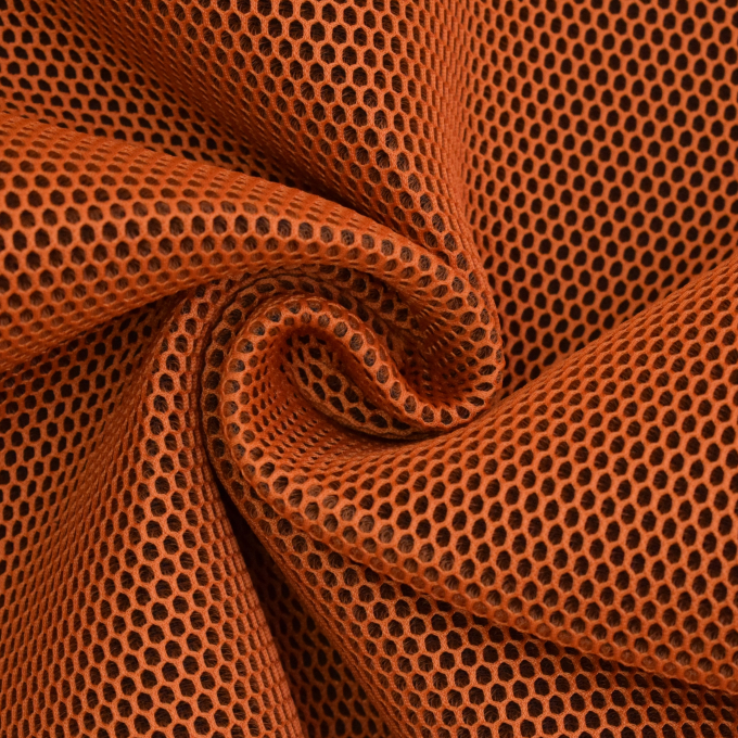 3D mesh stof met geweven achterkant, oranje