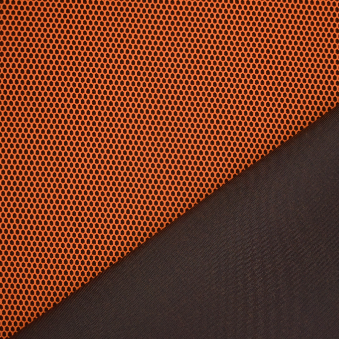 3D mesh stof met geweven achterkant, oranje