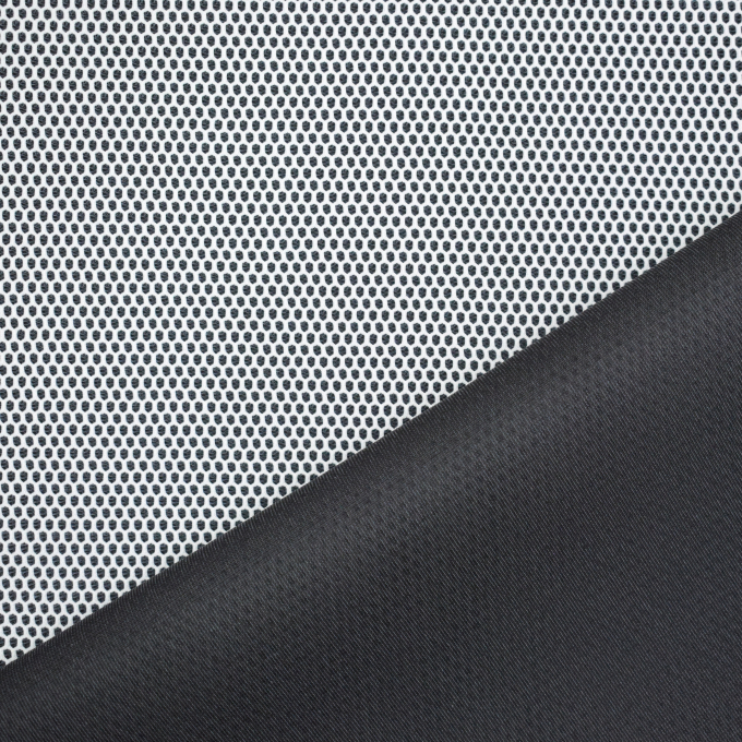 3D mesh stof met geweven achterkant, wit