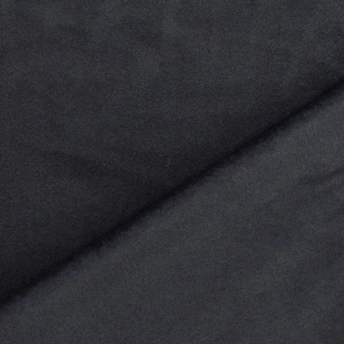 Tissu nicki polaire stretch polyester Eva, noir