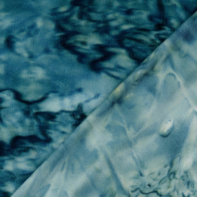 Nicki fabric Ice Velvet Tie-Dye, teal