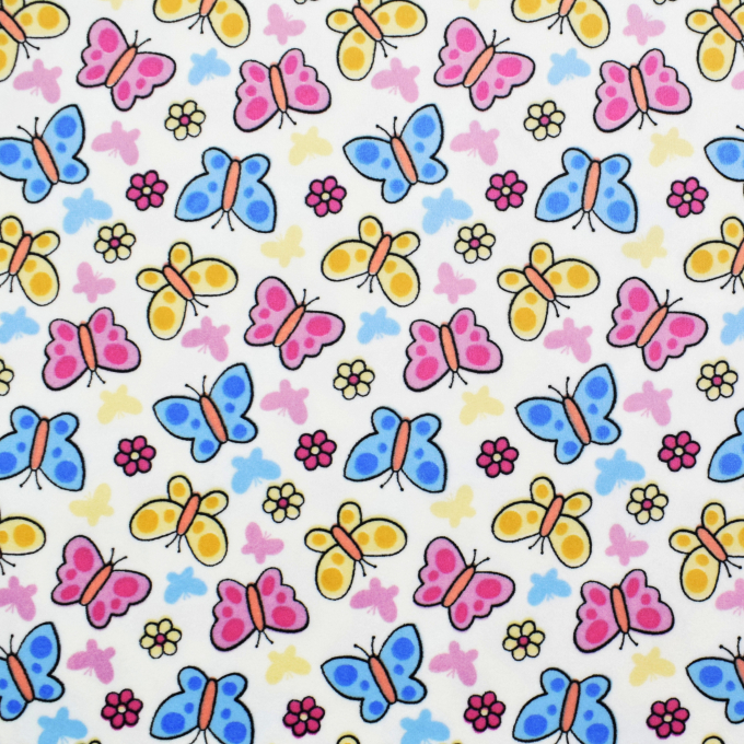 Nickistoff Butterfly, wollweiß