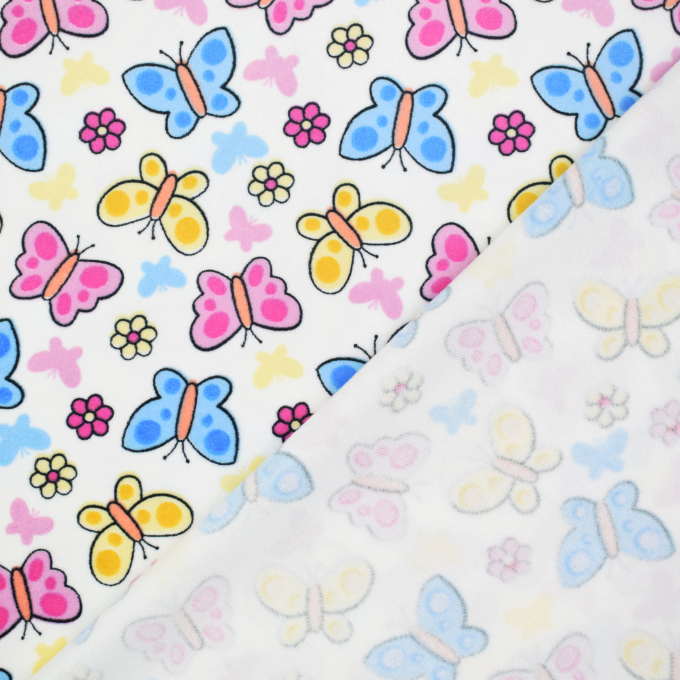 Nickistoff Butterfly, wollweiß