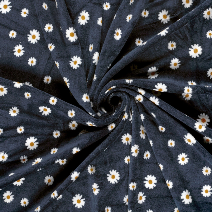 Nicki fabric Daisys, dark blue