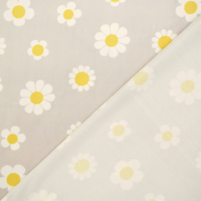 Tissu nicki jersey velours Fleurs Flowers, sable