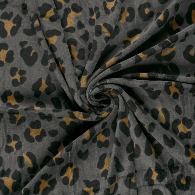 Nicky velours luipaard, donkergrijs