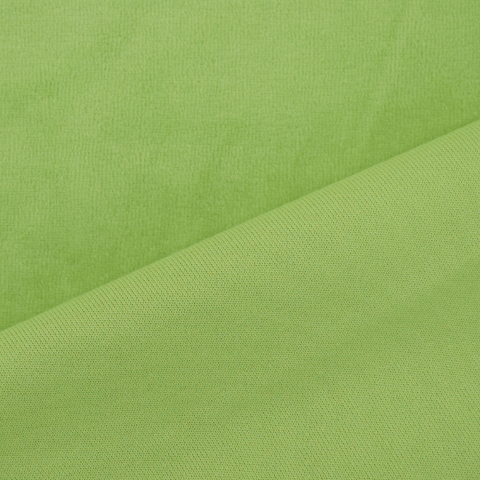 Tissu nicki jersey velours coton Sandrine, vert pomme