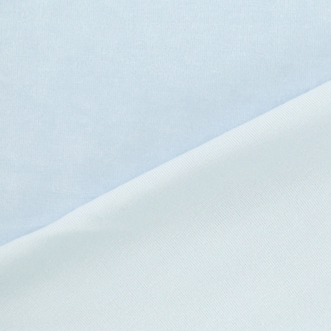 Tissu nicki jersey velours coton Sandrine, bleu bébé