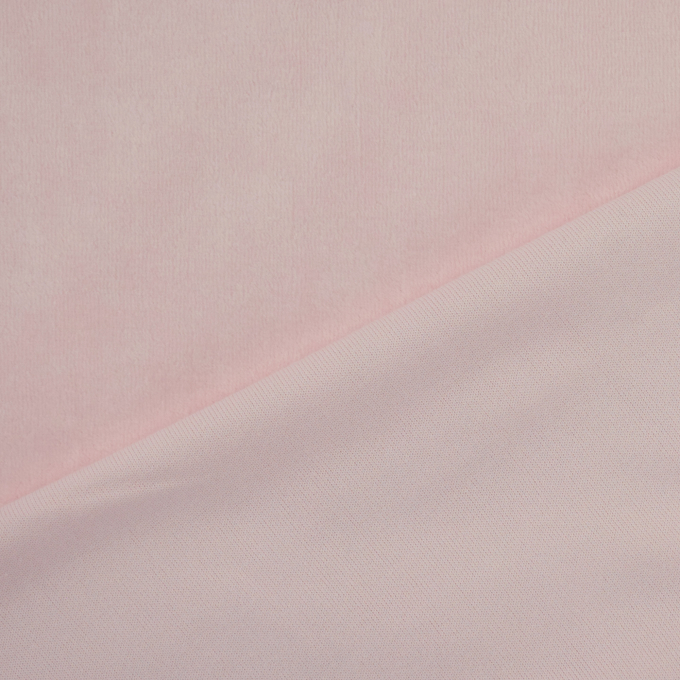 Tissu nicki jersey velours coton Sandrine, rose bébé