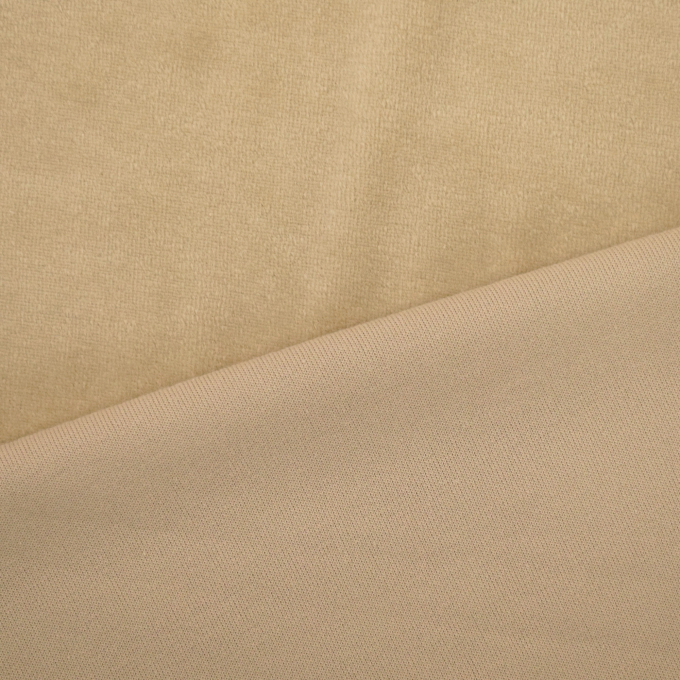Tissu nicki jersey velours coton Sandrine, beige clair