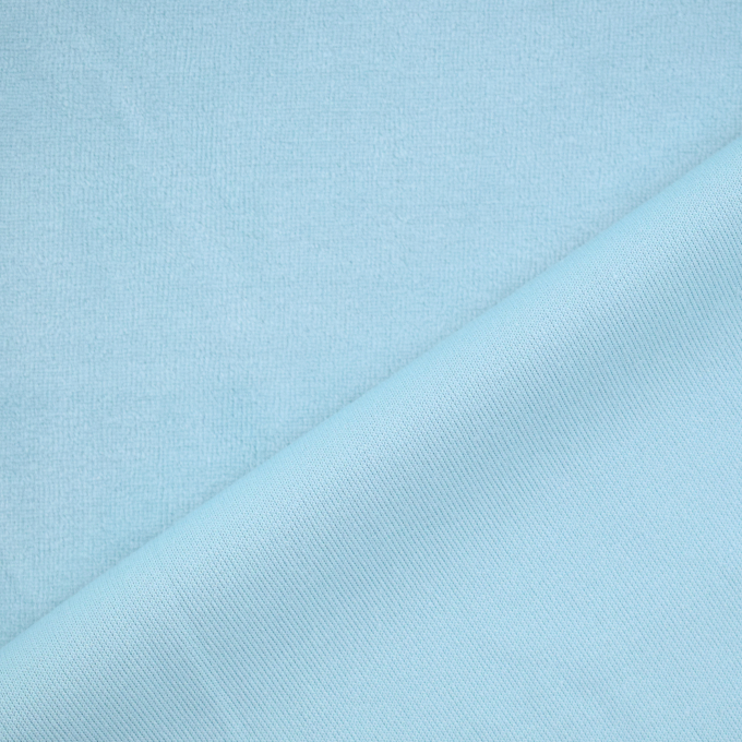 Tissu nicki jersey velours coton Sandrine, bleu clair