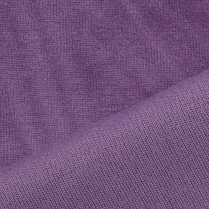 Tissu nicki jersey velours coton Sandrine, pourpre clair