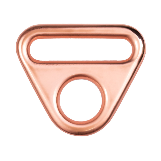 2 boucles anneaux triangulaires, 25mm, couleur or rosé