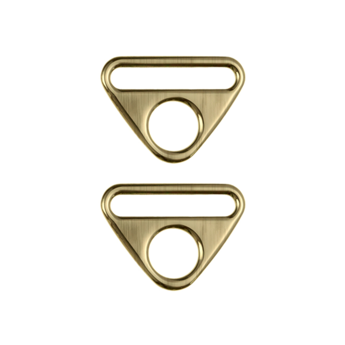 2 boucles anneaux triangulaires, 40mm, couleur or antique