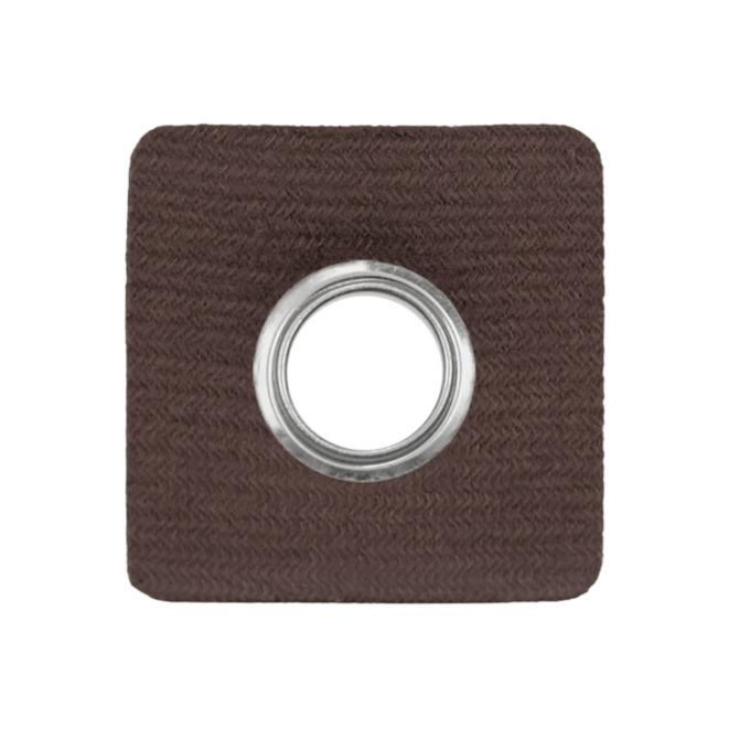 Eyelet Patch imitatieleer, donkerbruin