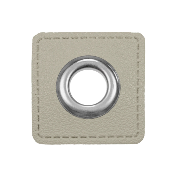 Eyelet Patch imitatieleer, lichtgrijs
