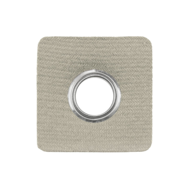 Eyelet Patch imitatieleer, lichtgrijs