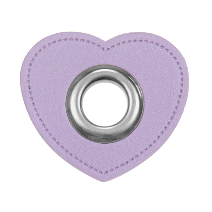 Eyelet Patch imitatieleer Hearts, lavendel