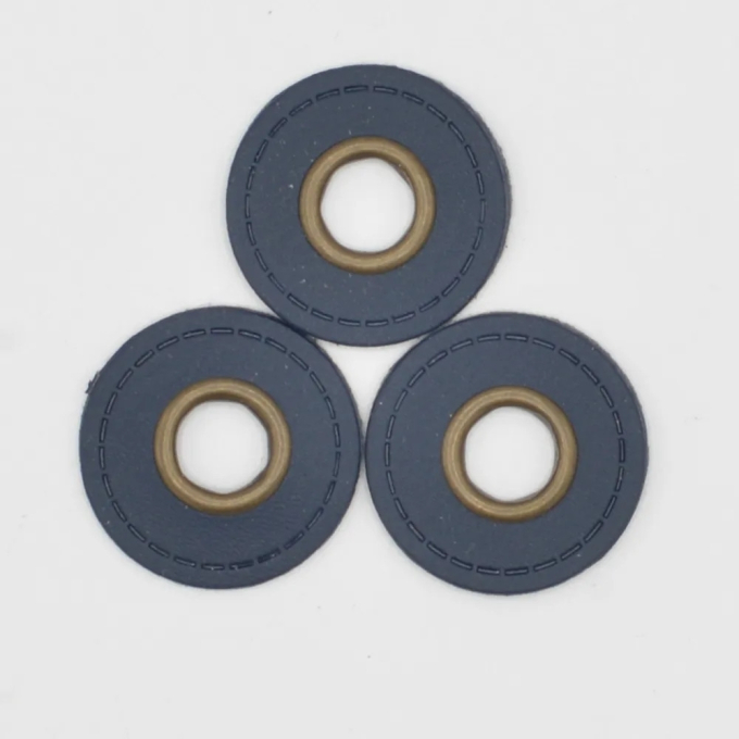 Eyelet Patch Leatherette around, dark blue