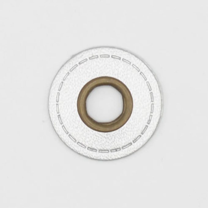 Eyelet Patch Leatherette around, silver