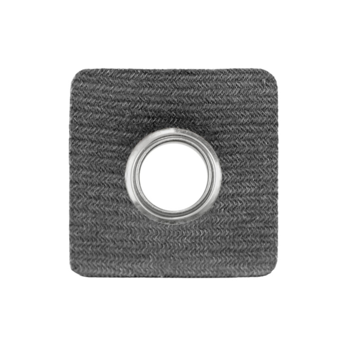 Eyelet Patch imitatieleer, zwart