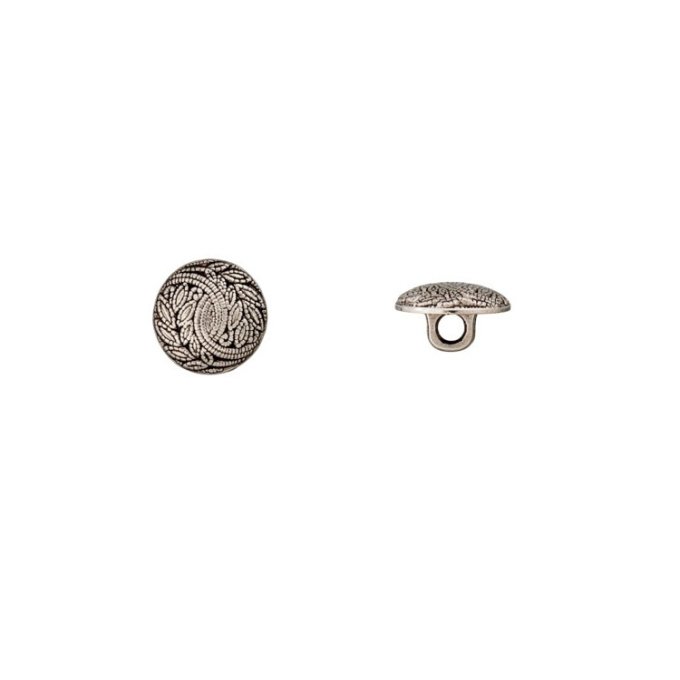 Shank button ornaments,15 mm silver/pcs.