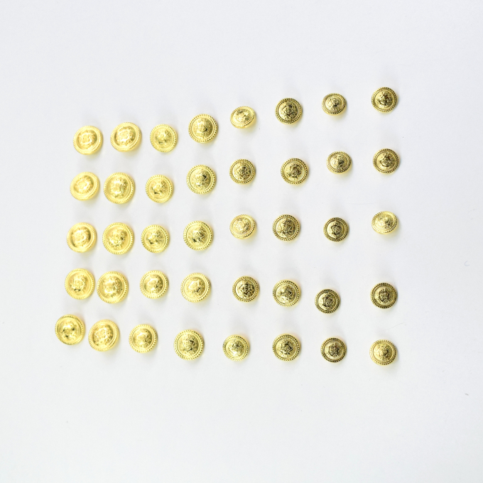 Achtersteekknoop Set emblem, goudkleurig 40 pcs.