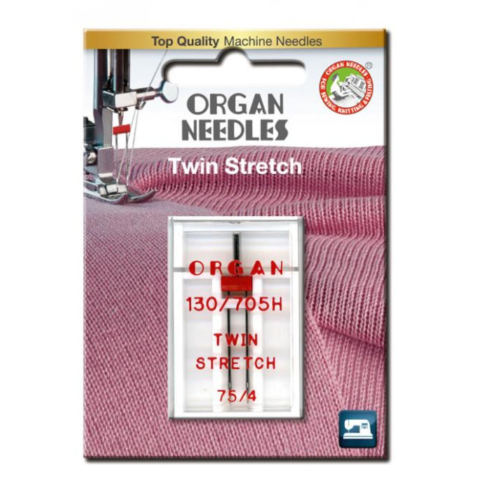 Aiguille double stretch machine à coudre Organ, 130/705 H, 75/4mm