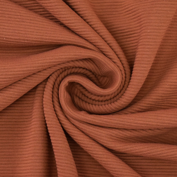 Tissu jersey de coton ottoman uni, rouille