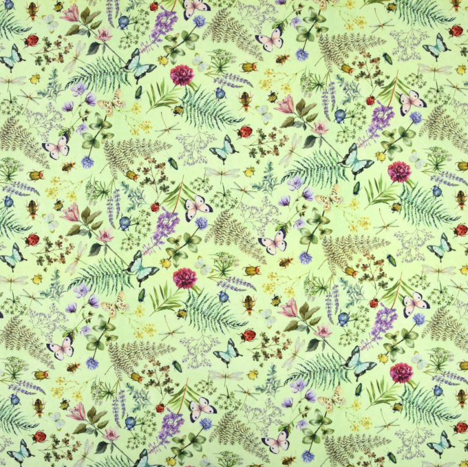 Tissu déperlant extérieur Dralon Fleurs sauvages et papillons Wildflower Meadow