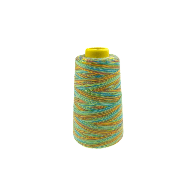 Fil pour surjeteuse Overlock 2700 m, vert/bleu/orange