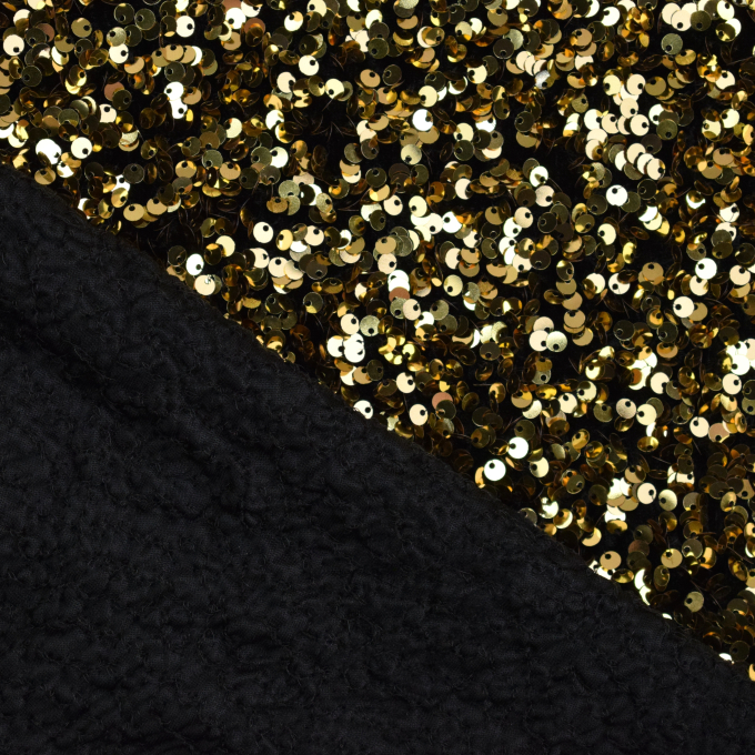 Pailletten velours stof, goud