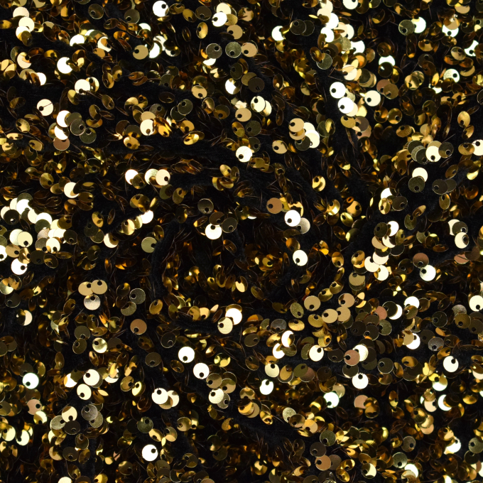 Pailletten velours stof, goud