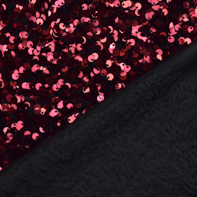 Pailletten velours stof, rood
