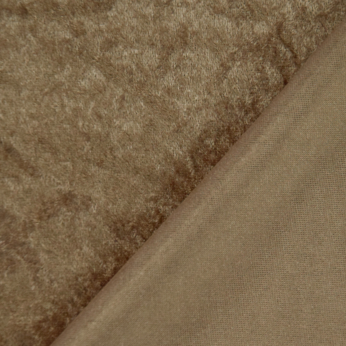Tissu panne de velours, beige