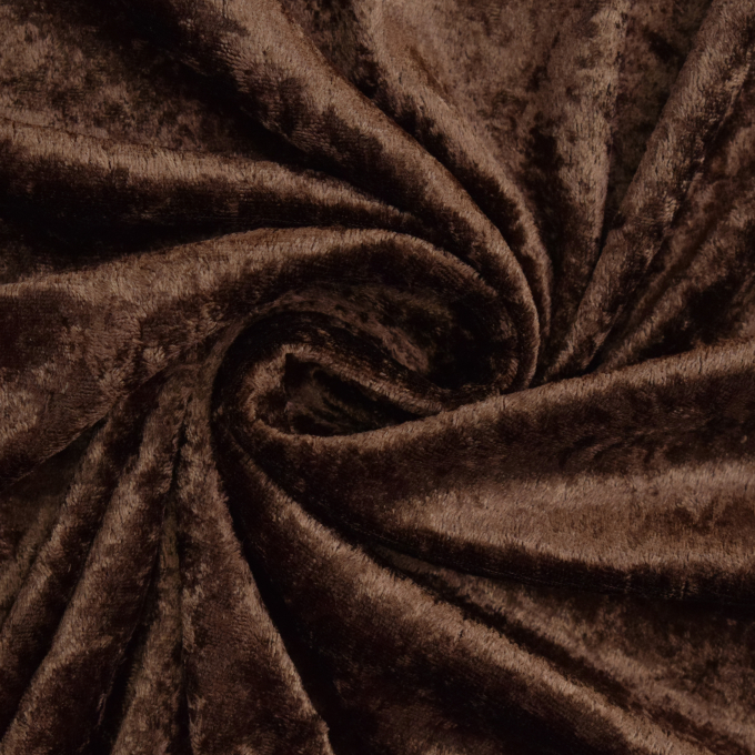 Tissu panne de velours, marron foncé