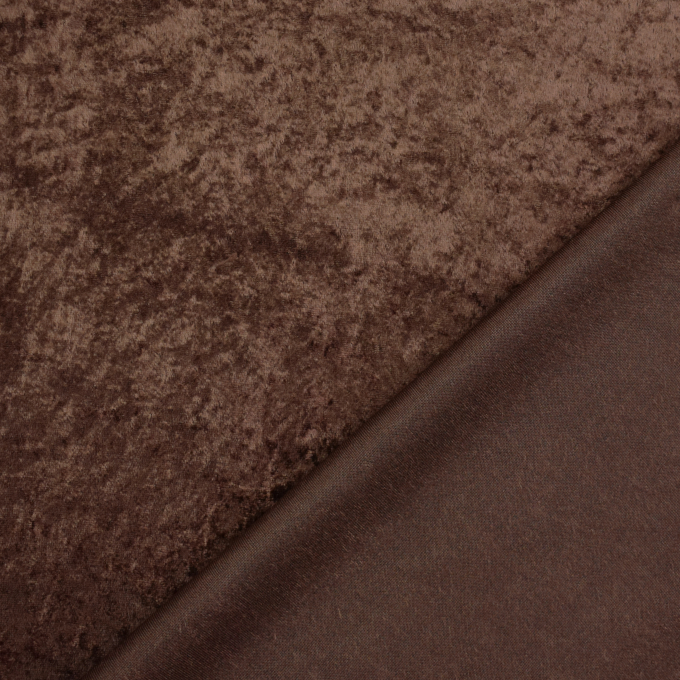 Tissu panne de velours, marron foncé