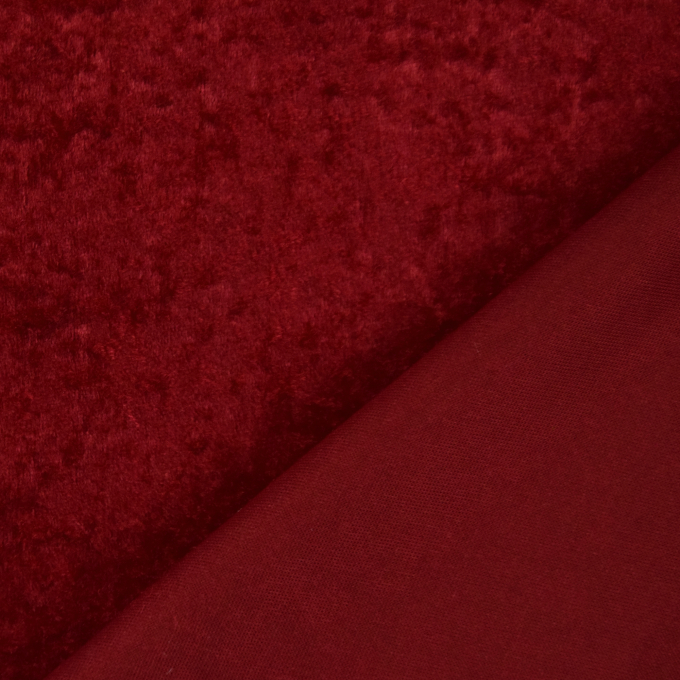 Tissu panne de velours, rouge foncé