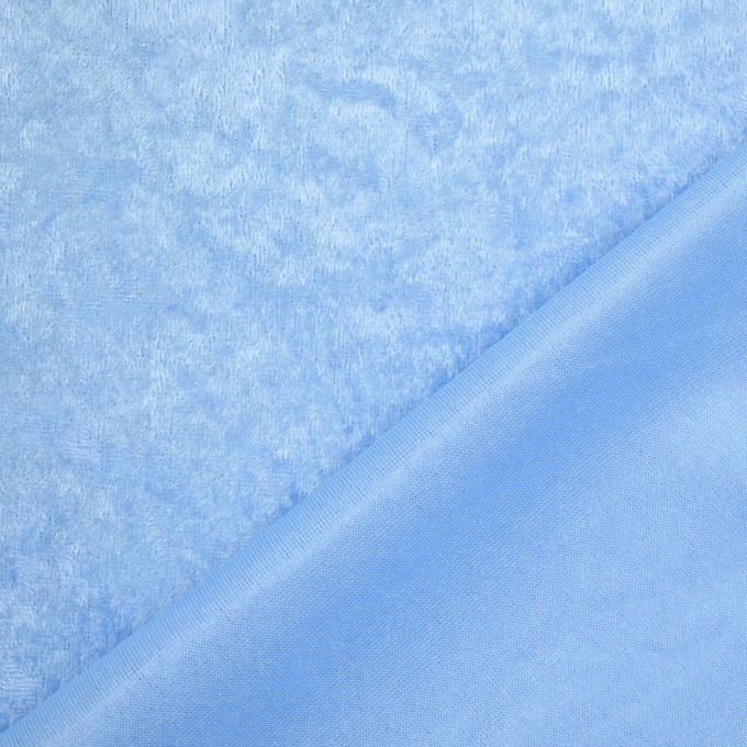 Tissu panne de velours, bleu clair