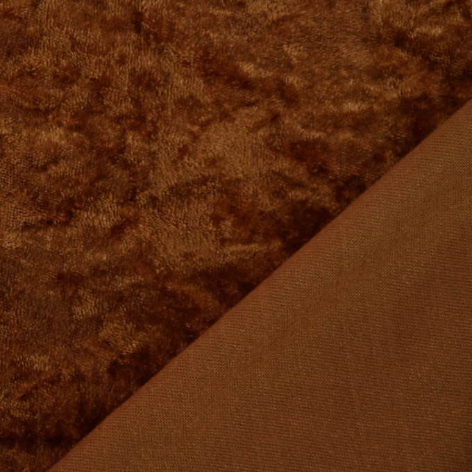 Tissu panne de velours, marron clair