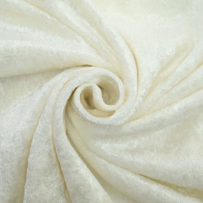 Tissu panne de velours, blanc cassé