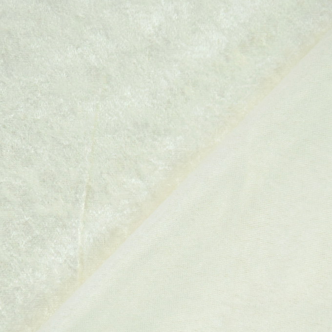 Tissu panne de velours, blanc cassé