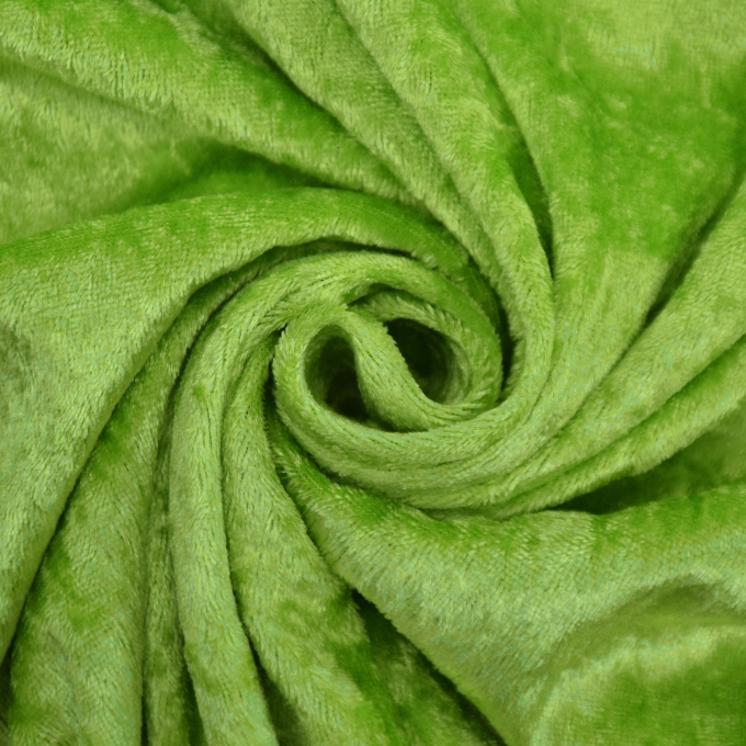 Tissu panne de velours, vert fluo