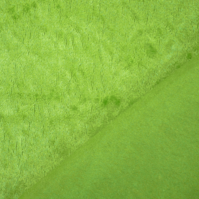 Tissu panne de velours, vert fluo