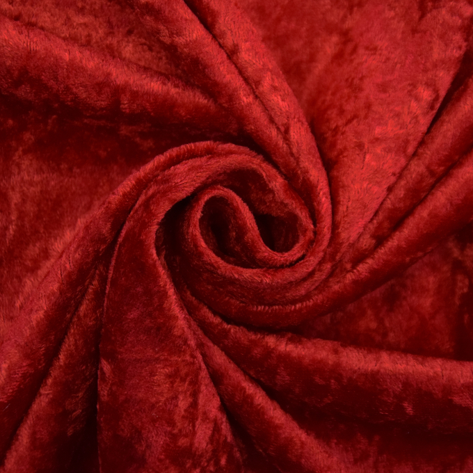 Stretch Panne Velvet Velour Red, Fabric by the Yard